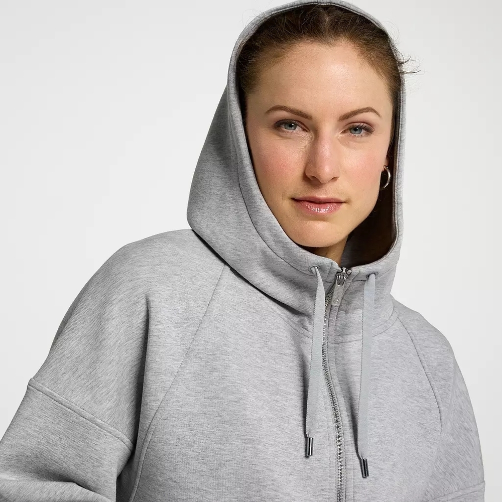 NWT- CALIA Soft Scuba Full Zip Hoodie Light Heather Grey Size Small - Picture 4 of 16